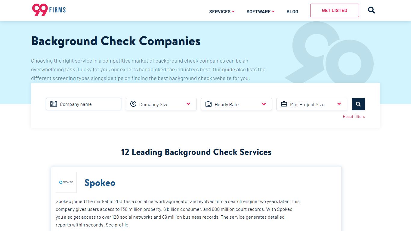 Best Background Check Companies - July 2022 | 99firms